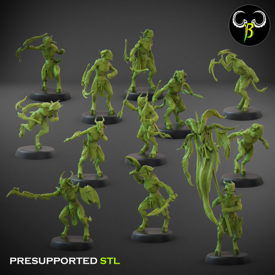Beastmen Scavengers with bows from Clay Beast Creation 3D PRINTED MINIATURES