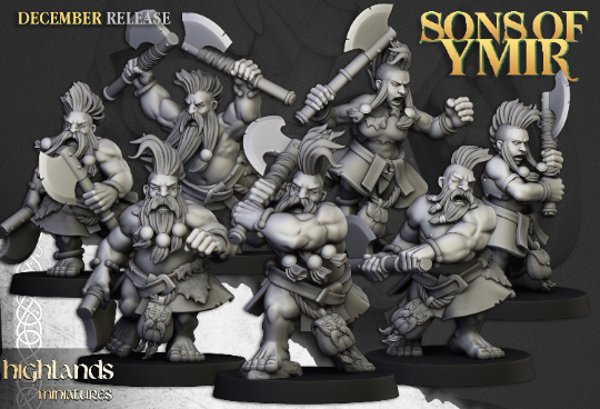 Dwarf slayer unit x20 from Highland miniatures 3D PRINTED MINIATURES