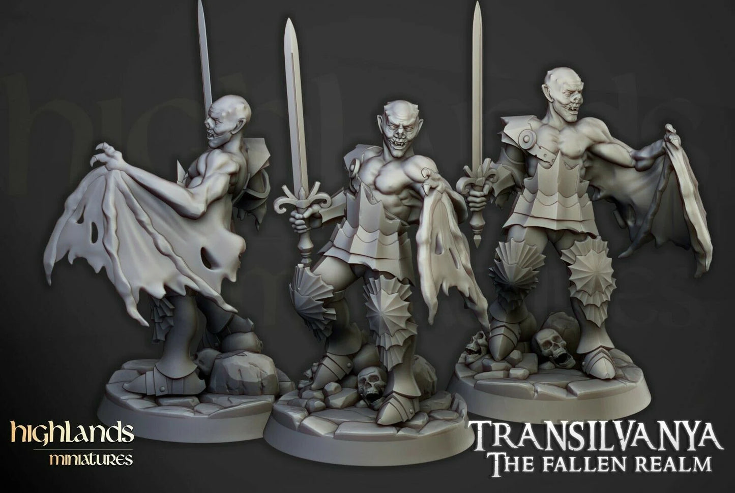 Vampire hero & transformed from Highland miniatures 3D PRINTED MINIATURES