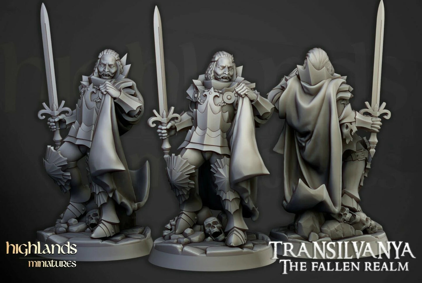 Vampire hero & transformed from Highland miniatures 3D PRINTED MINIATURES