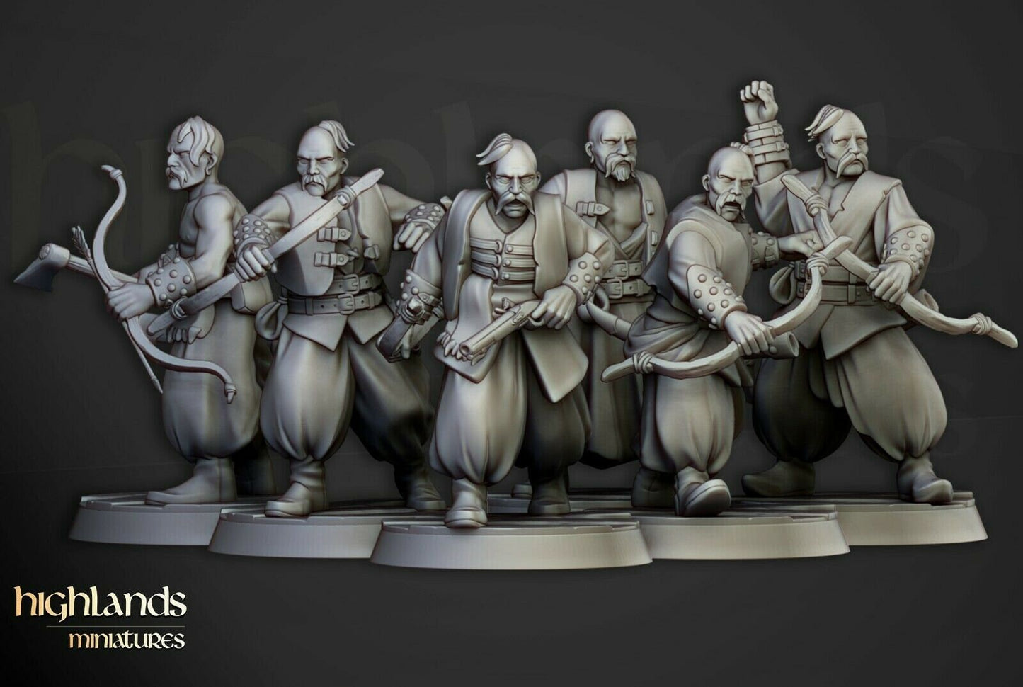 Harbour Cossack unit x10 from Highland miniatures 3D PRINTED MINIATURES