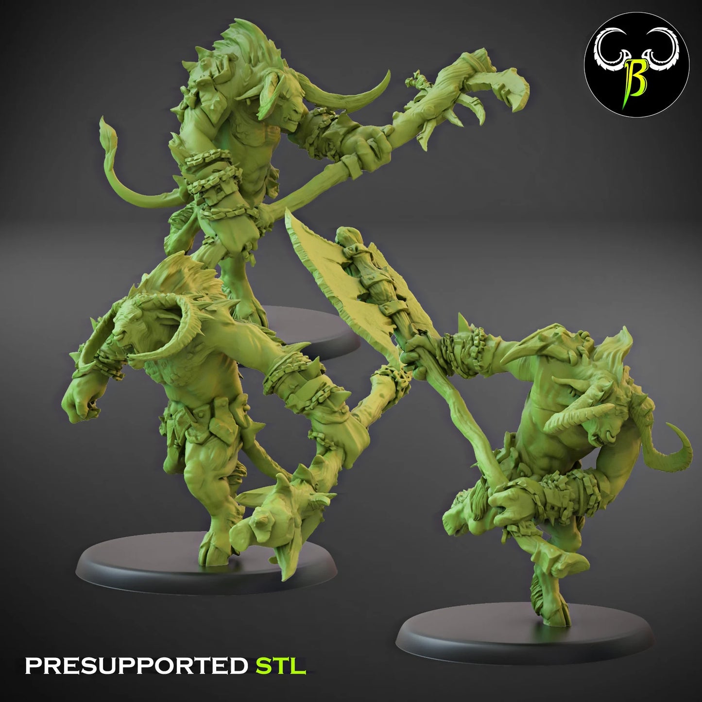 Beastmen Minotaurs set C from Clay Beast Creation 3D PRINTED MINIATURES