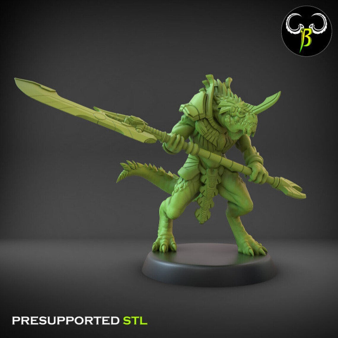 Lizardmen Saurian Stellar lord from Clay Beast Creation 3D PRINTED MINIATURES