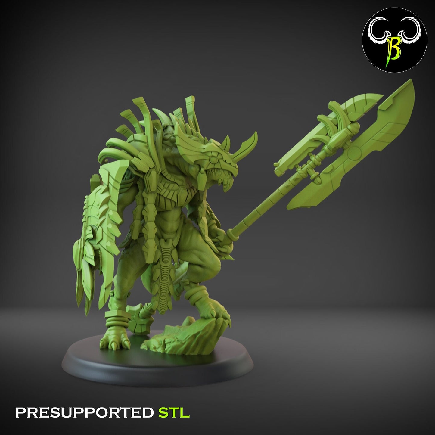 Lizardmen Saurian Stellar prime guard from Clay Beast Creation 3D PRINTED MINIATURES