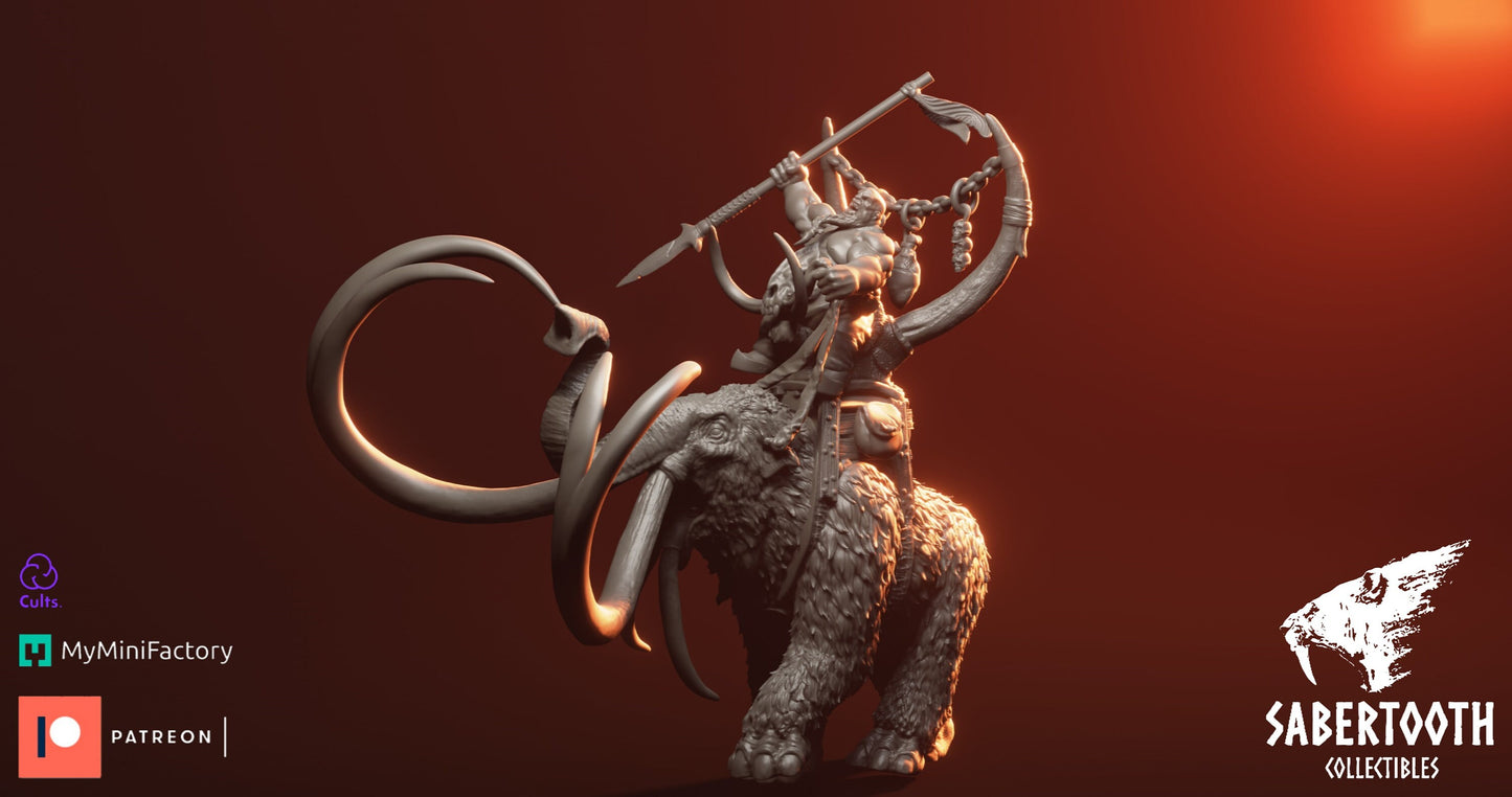 ogre mastadon rider 2 from Sabertooth collectibles 3D PRINTED MINIATURES