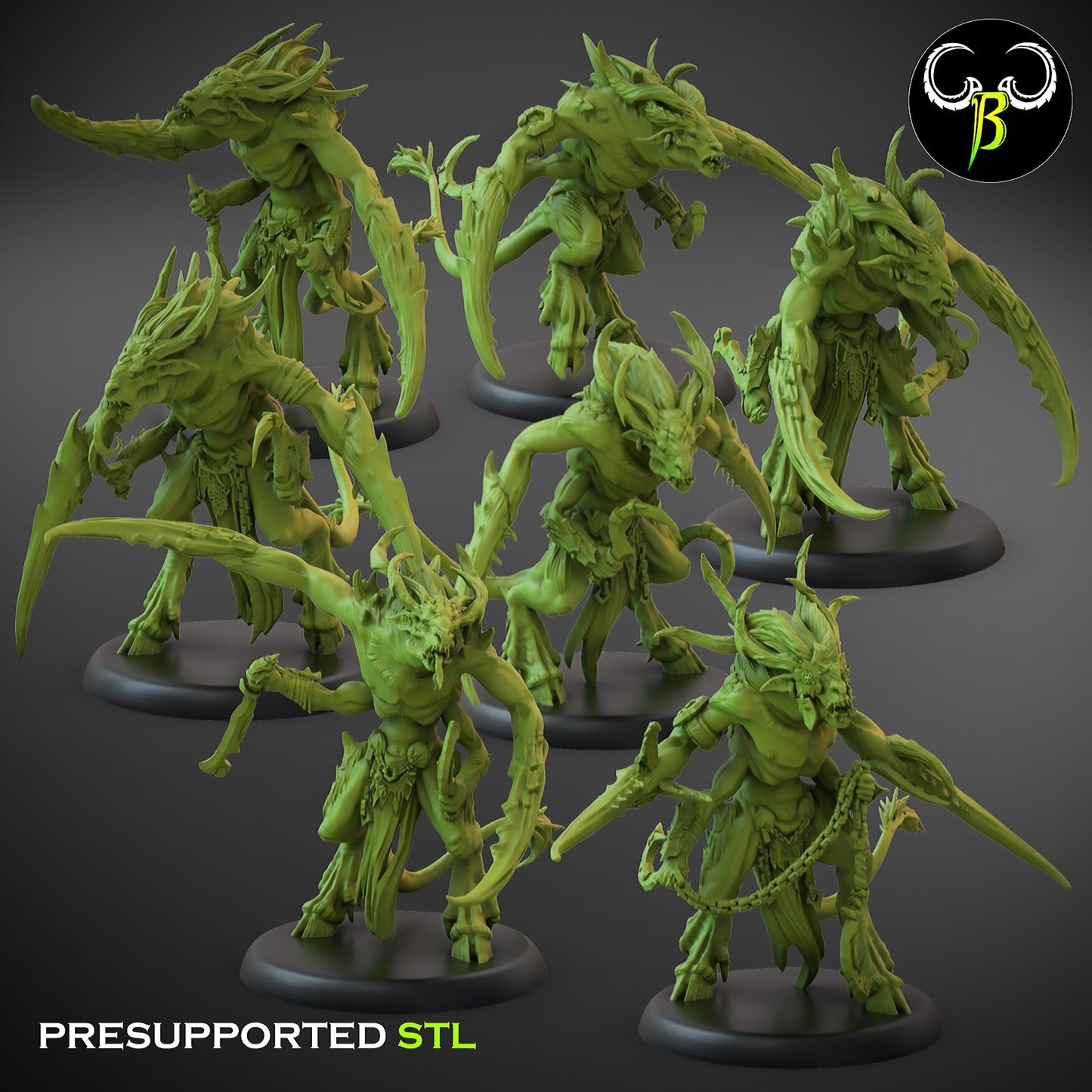Beastmen mutants x6 from Clay Beast Creation 3D PRINTED MINIATURES