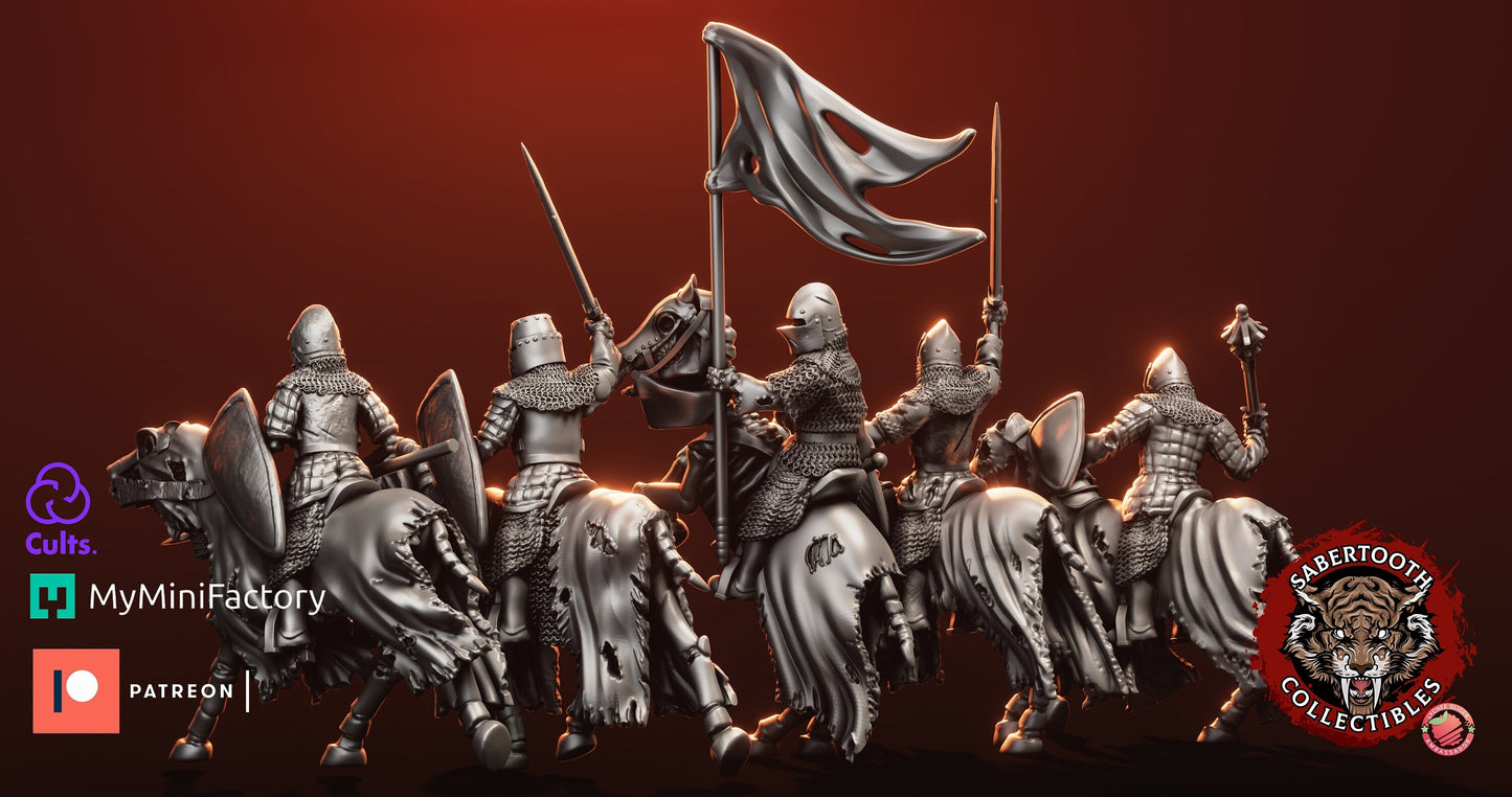 Undead dark knights x5 from Sabertooth collectibles 3D PRINTED MINIATURES