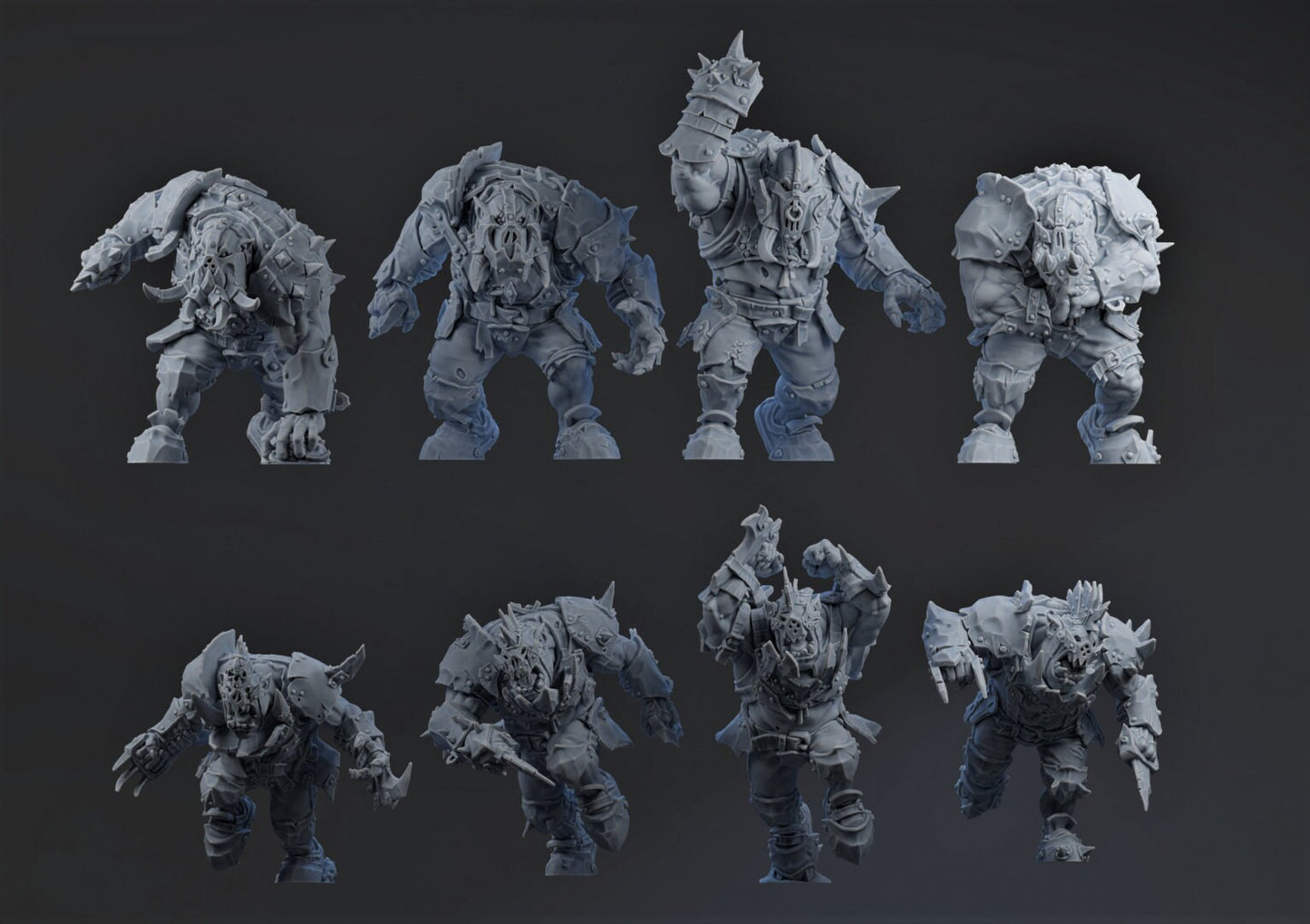 Brutefun Fantasy football full team orc pigiron pummelers 3D PRINTED MINIATURES