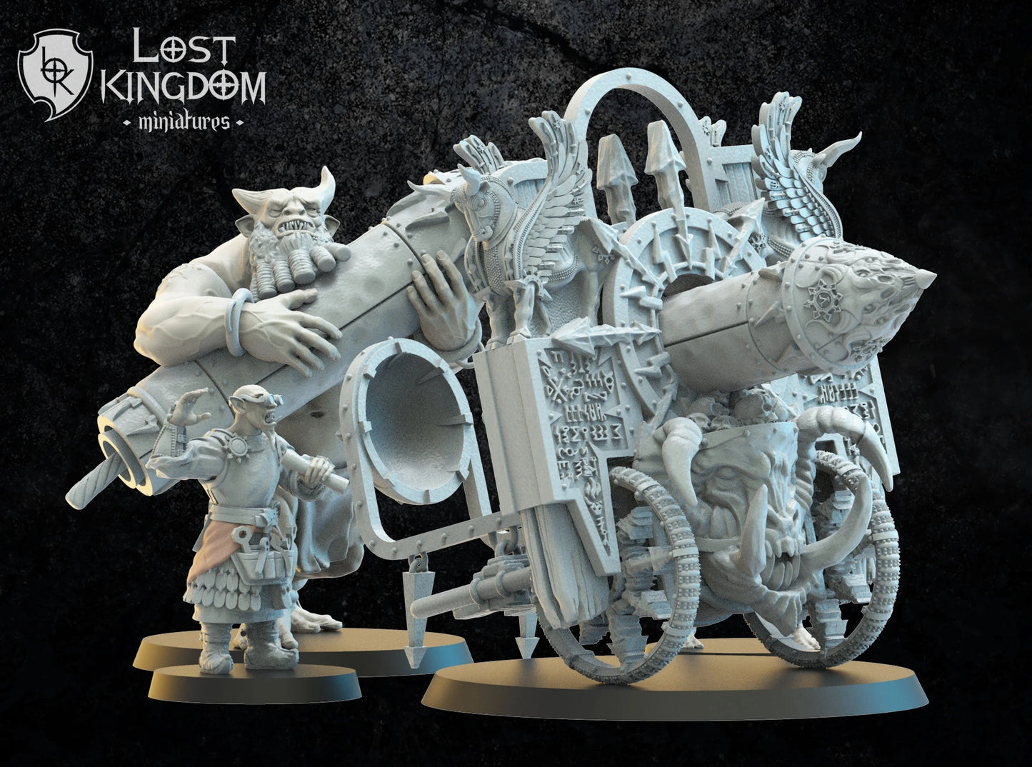 Lost Kingdom Infernal Dwarves rocket artillery 'A' 3D PRINTED MINIATURES