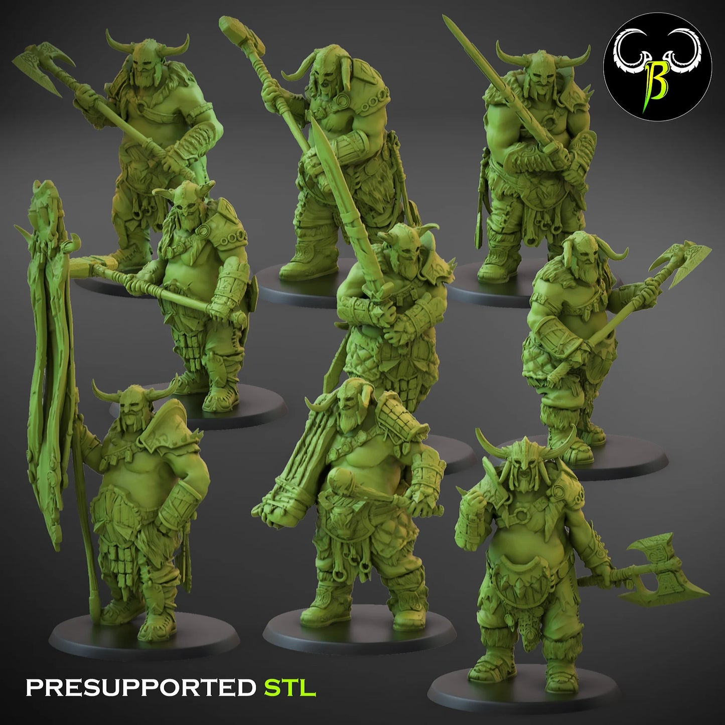 Ogre elite warriors x8 from Clay Beast Creation 3D PRINTED MINIATURES