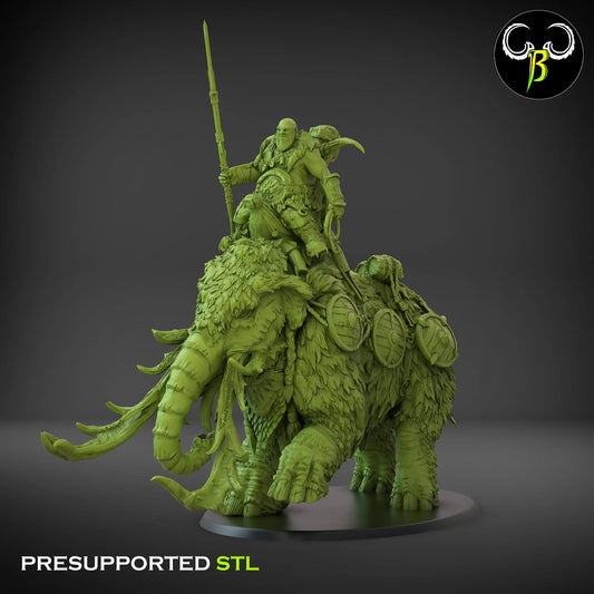 Ogre mammoth rider from Clay Beast Creation 3D PRINTED MINIATURES