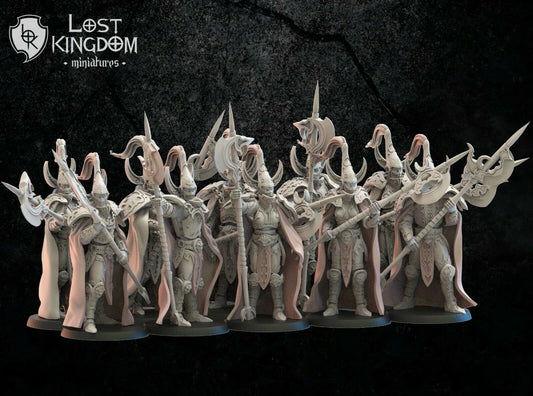 Lost Kingdom dark elf halberdier unit inc command group 3D PRINTED MINIATURES