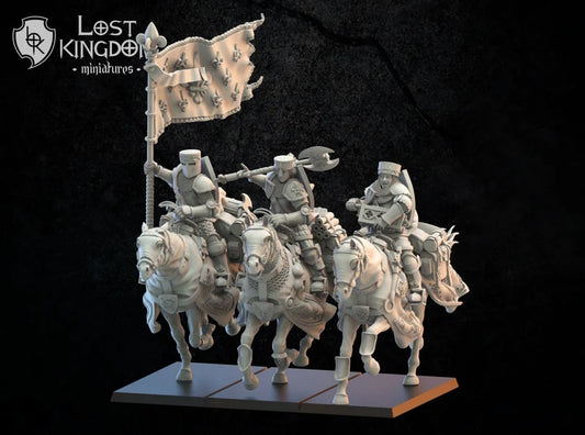 Lost Kingdom Kingdom of Mercia, mounted ranger knights command x3 3D PRINTED MINIATURES