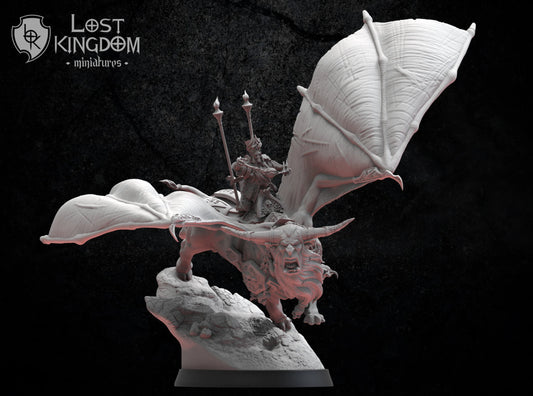 Lost Kingdom Infernal Dwarves sorcerer on winged bull 3D PRINTED MINIATURES