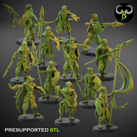 elf dunepiercer infantry unit from x 10 Clay Beast Creation 3D PRINTED MINIATURES