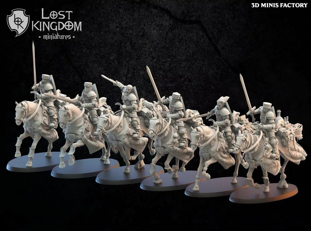 Lost Kingdom Kingdom of Mercia, mounted ranger knights x5 3D PRINTED MINIATURES