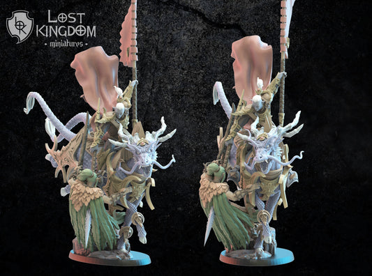 Lost Kingdom dark elf mounted stanard bearer hero 3D PRINTED MINIATURES