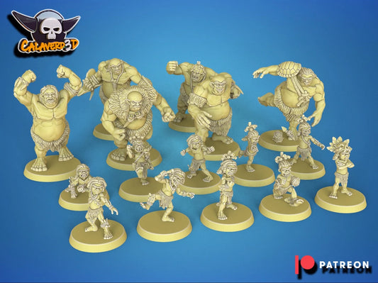 Fantasy football full team primal ogres from Calaverd3D 3D PRINTED MINIATURES