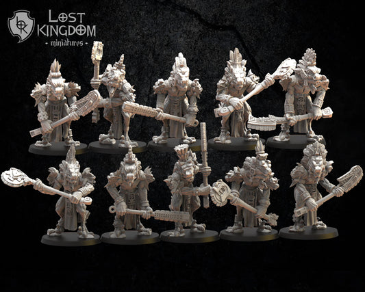 Lost Kingdom lizardmen saurian guard unit x10 3D PRINTED MINIATURES