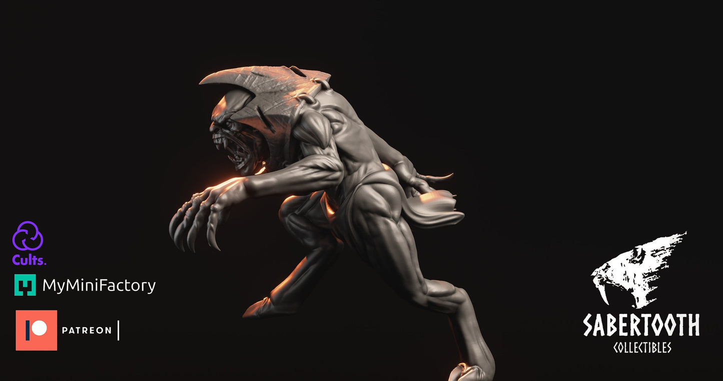 Undead ghoul king on winged beast from Sabertooth collectibles 3D PRINTED MINIATURES