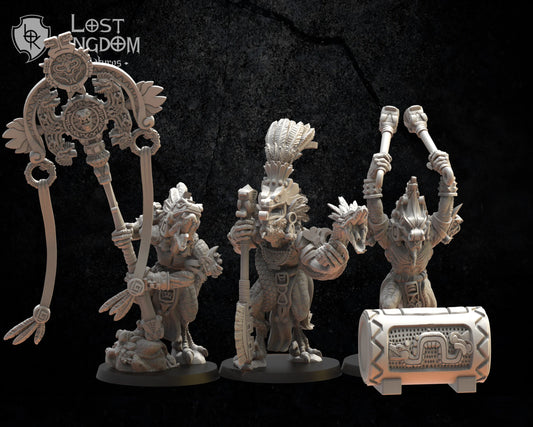 Lost Kingdom lizardmen saurian guard command group 3D PRINTED MINIATURES