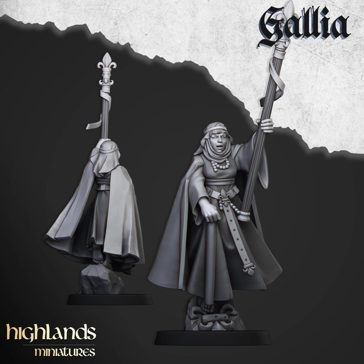 Galia damsel foot and mounted from Highland miniatures 3D PRINTED MINIATURES