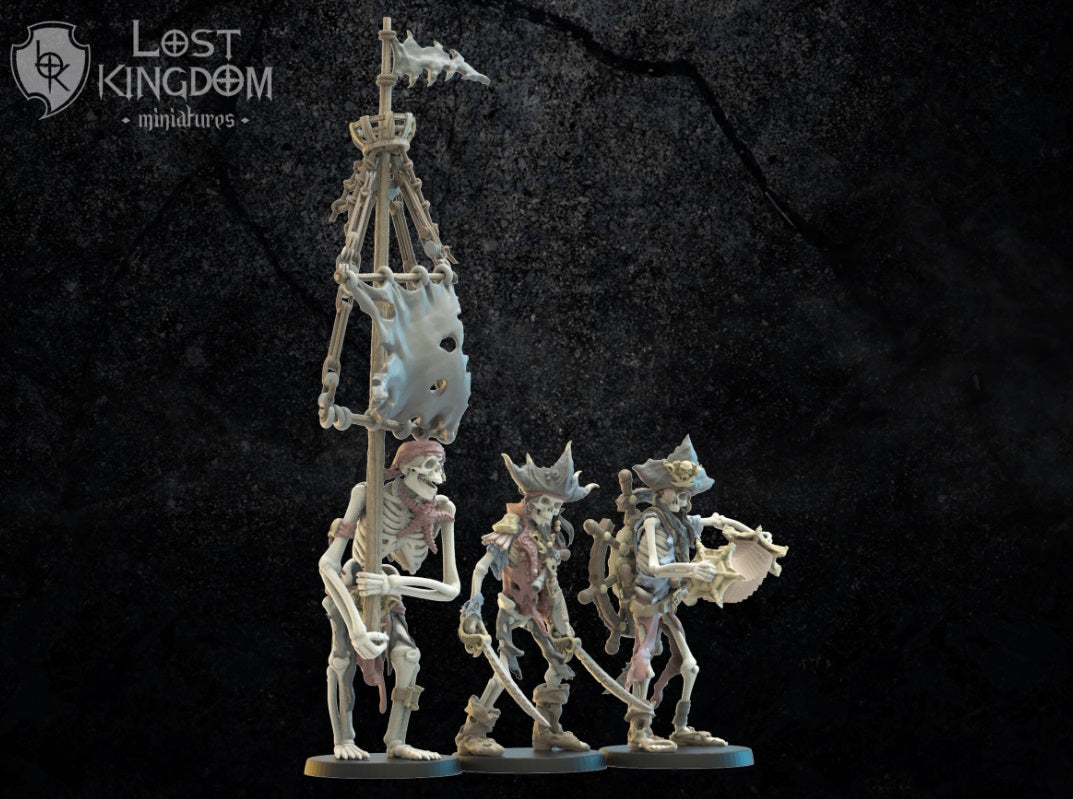 Lost Kingdom Undead pirate unit inc command group 3D PRINTED MINIATURES