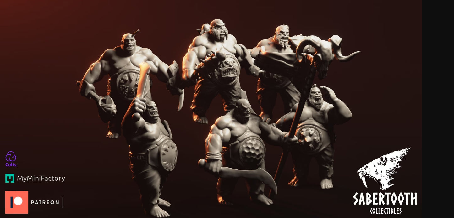 Ogre bulls unit x6 from Sabertooth collectibles 3D PRINTED MINIATURES