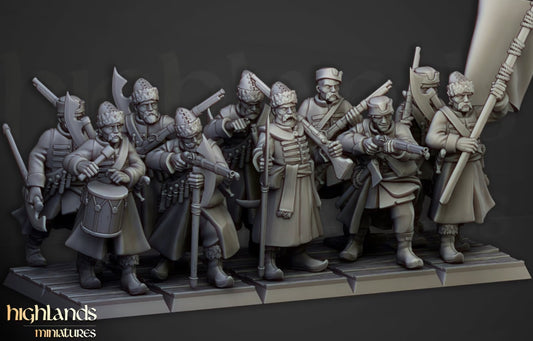 Cossack riflemen unit x10  from Highland miniatures 3D PRINTED MINIATURES