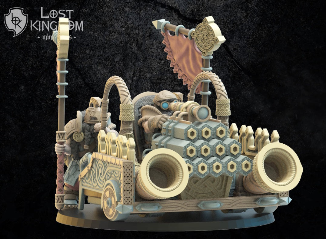 Lost Kingdom Miniatures Dwarf organ gun war engine 3D PRINTED MINIATURES