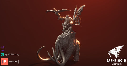 ogre mastadon rider 3 from Sabertooth collectibles 3D PRINTED MINIATURES