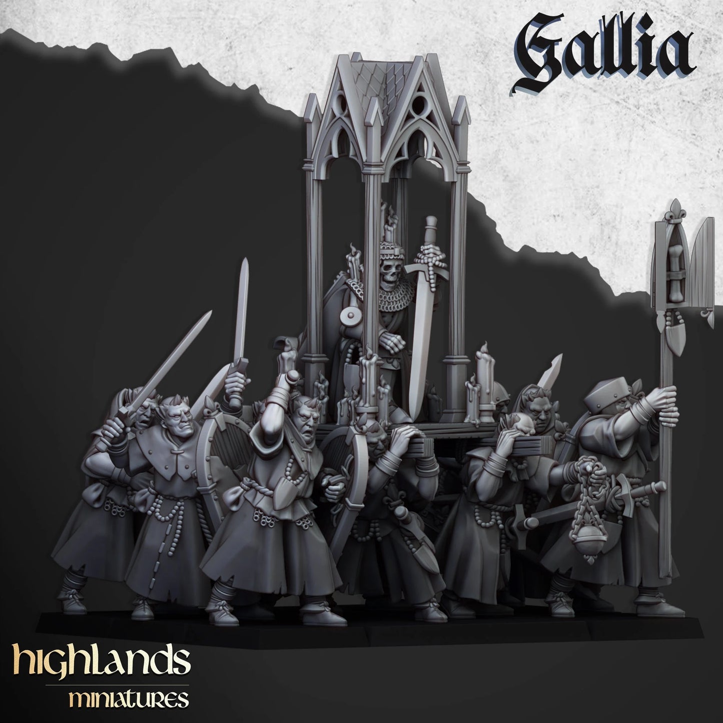 Galia grail relic monks from Highland miniatures 3D PRINTED MINIATURES