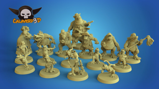 Fantasy football full team lizardmen crocs from Calaverd3D 3D PRINTED MINIATURES