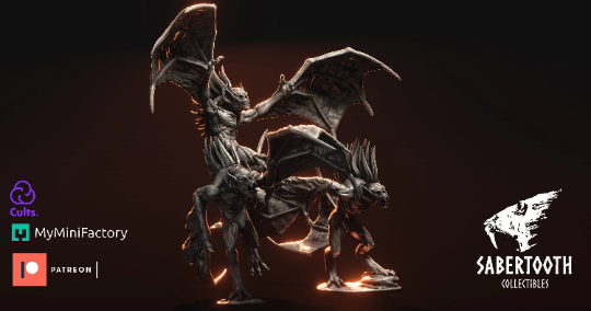 Undead flying horrors x3 from Sabertooth collectibles 3D PRINTED MINIATURES