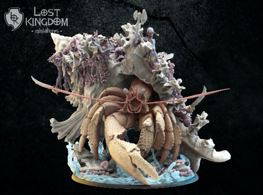 Lost Kingdom Undead pirate hermit crab 3D PRINTED MINIATURES