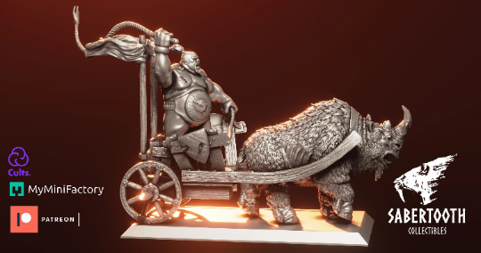 ogre chariot from Sabertooth collectibles 3D PRINTED MINIATURES