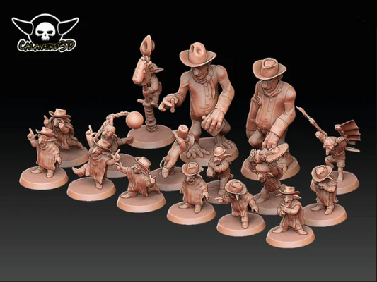Fantasy football full team goblin cowboys from Calaverd3D 3D PRINTED MINIATURES
