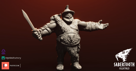 Ogre man eater gladiator from Sabertooth collectibles 3D PRINTED MINIATURES