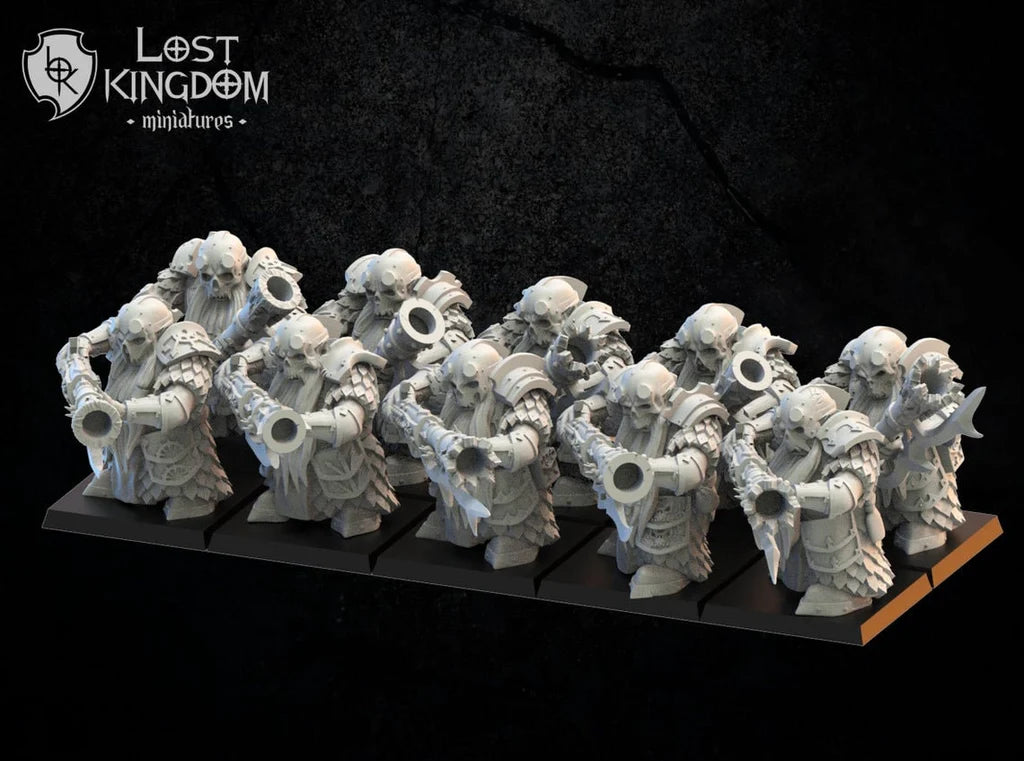 Lost Kingdom Infernal Dwarves blunderbuss unit x10 3D PRINTED MINIATURES