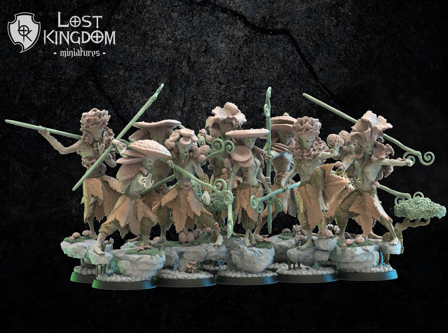 Lost Kingdom Miniatures Mushroom Warriors X10 3D PRINTED MINIATURES