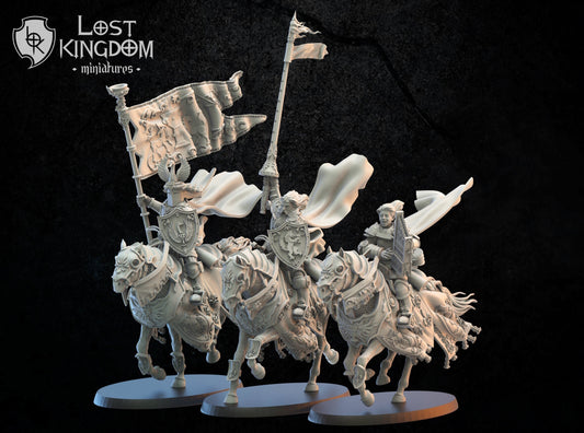 Lost Kingdom Kingdom of Mercia, calix knights command x3 3D PRINTED MINIATURES