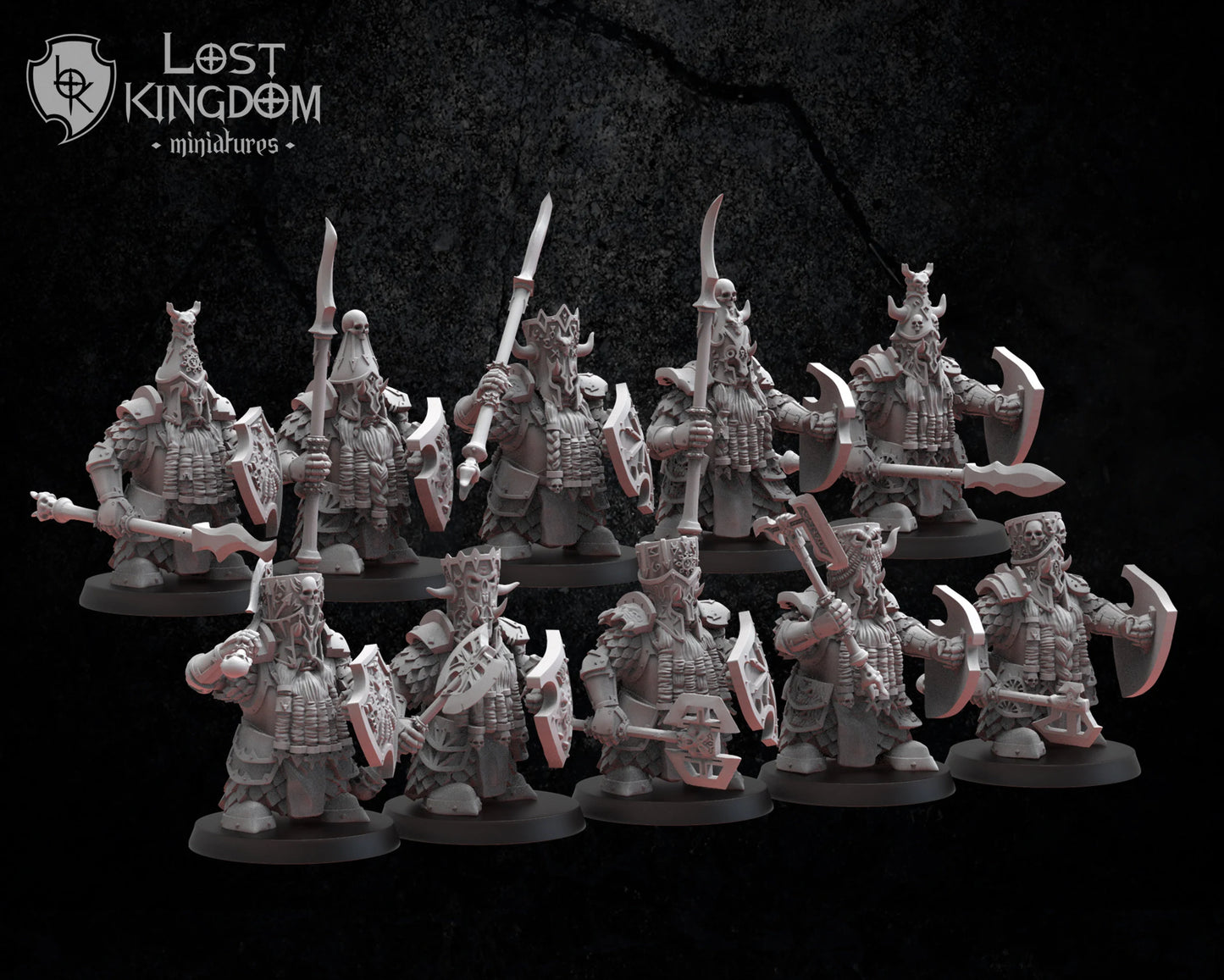 Lost Kingdom Infernal Dwarves warrior unit x20 3D PRINTED MINIATURES