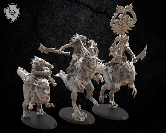 Lost Kingdom lizardmen saurian knights command group 3D PRINTED MINIATURES