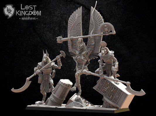 Lost Kingdom Undead canoptic guard x3 3D PRINTED MINIATURES