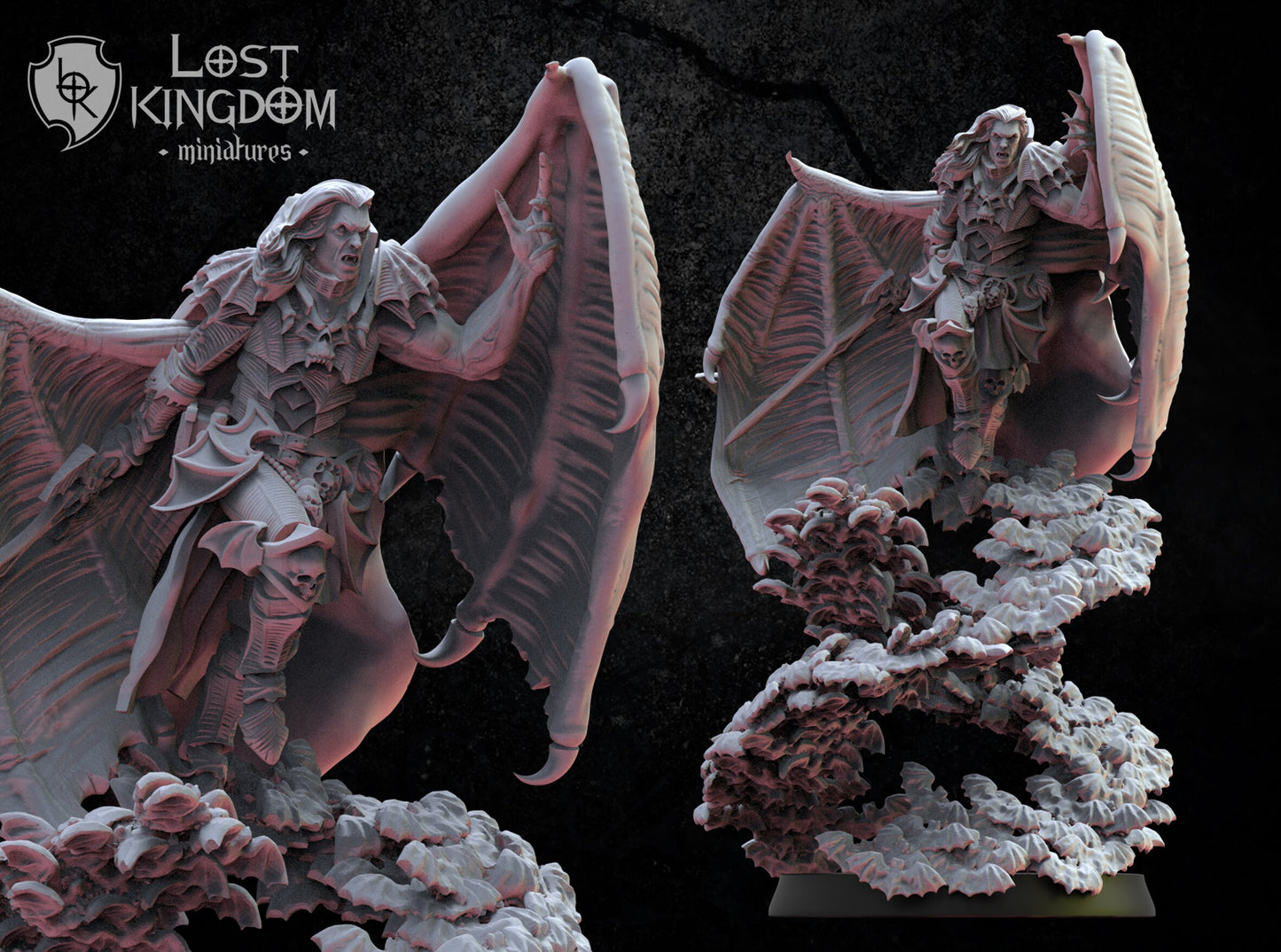 Lost Kingdom vampire lord wings 3D PRINTED MINIATURES