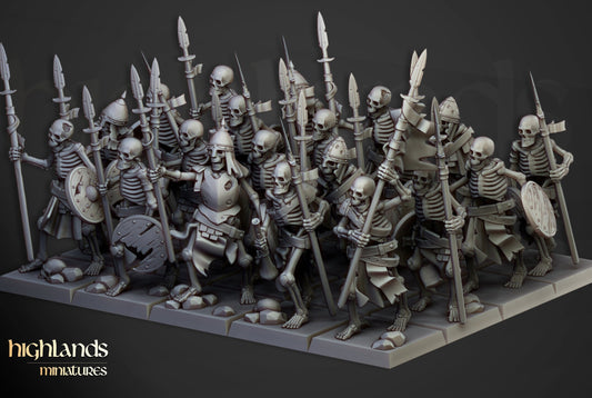 Skeleton spearmen x20  from Highland miniatures 3D PRINTED MINIATURES