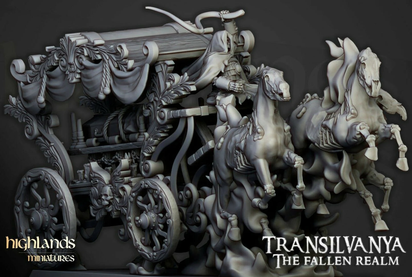 Undead Black coach from Highland miniatures 3D PRINTED MINIATURES