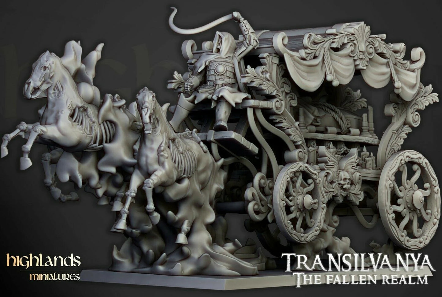 Undead Black coach from Highland miniatures 3D PRINTED MINIATURES