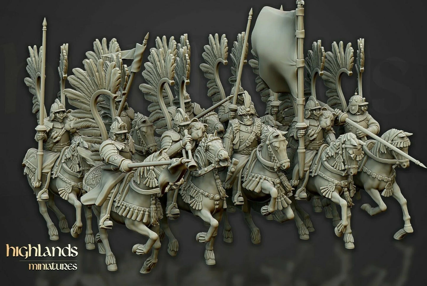 Winged lancer unit x10 from Highland miniatures 3D PRINTED MINIATURES