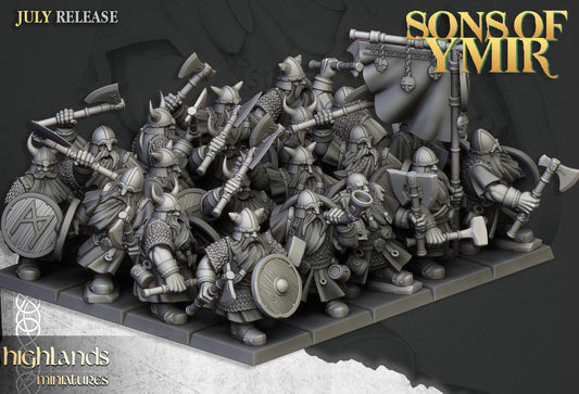 Dwarf warrior unit x20 from Highland miniatures 3D PRINTED MINIATURES